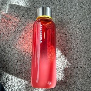 Pink ombré glass starbucks cup